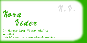 nora vider business card